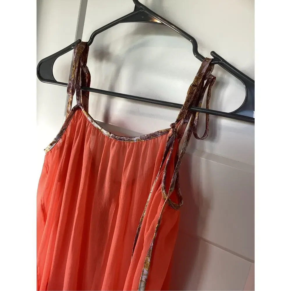 Free People Intimately Bali Sweet Nothing Mini Dress S Coral